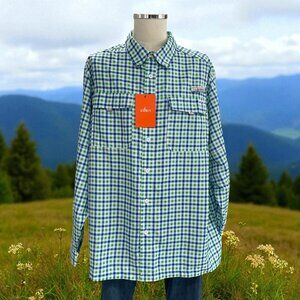 Habit Mens XL Oversized Plaid Fishing Shirt UPF 40 Long Sleeve Outdoor NWT